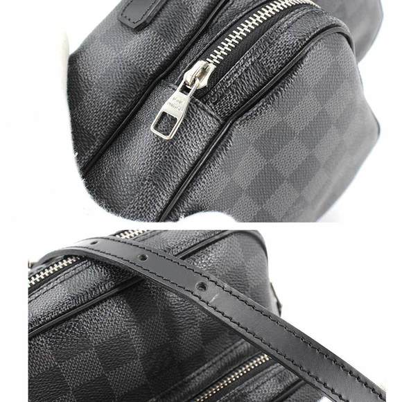 Louis Vuitton Damier Graphite Rem Shoulder Bag Black Gray - Picture 8 of 9